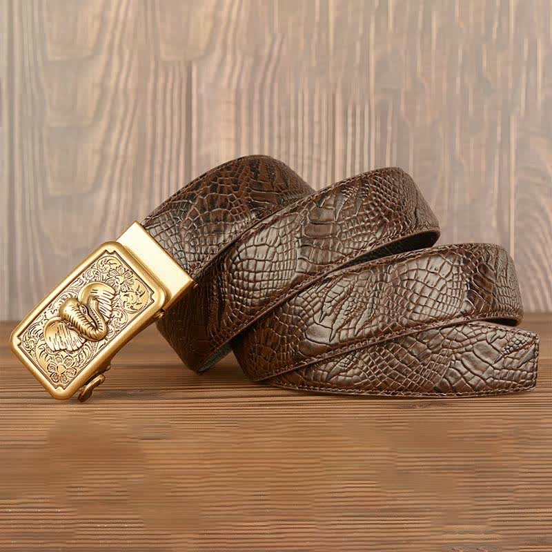 Men's Punk Elephant Alligator Pattern Leather Belt - image 15