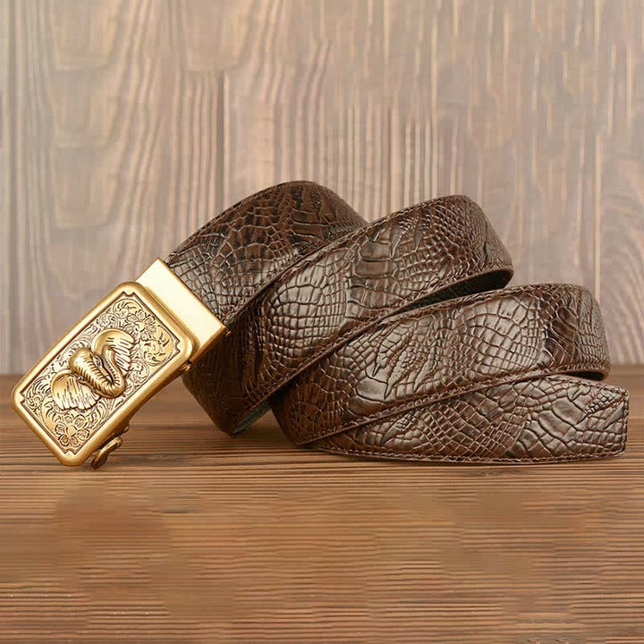 Men's Punk Elephant Alligator Pattern Leather Belt - image 15