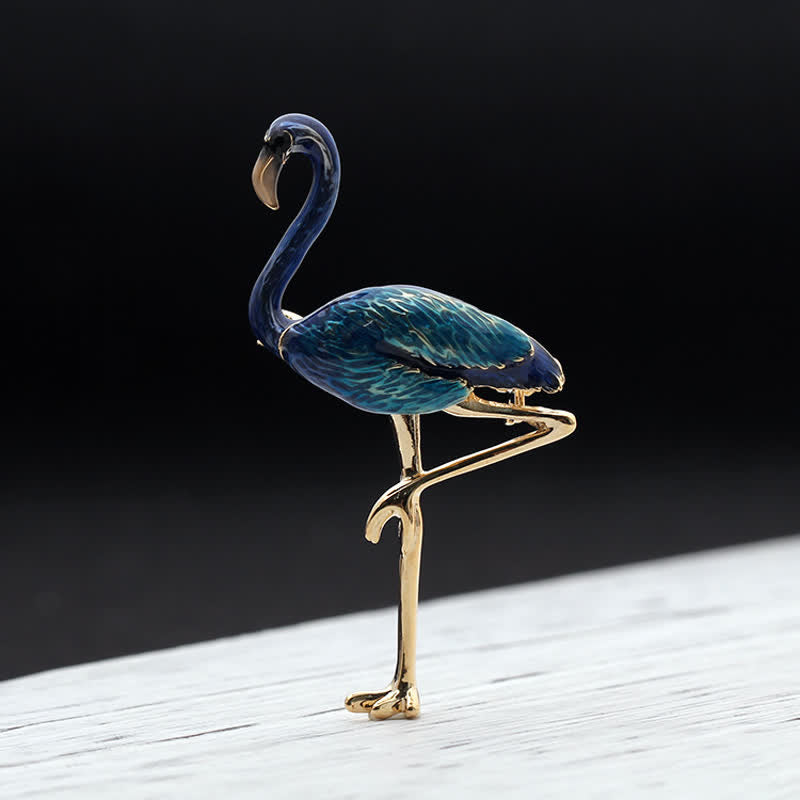 Women's Exotic Enamel Flamingo Brooch - image 7