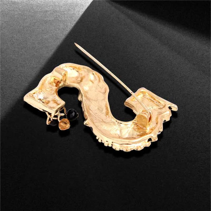 Unisex Baroque Pearl Letter Brooch - image 6