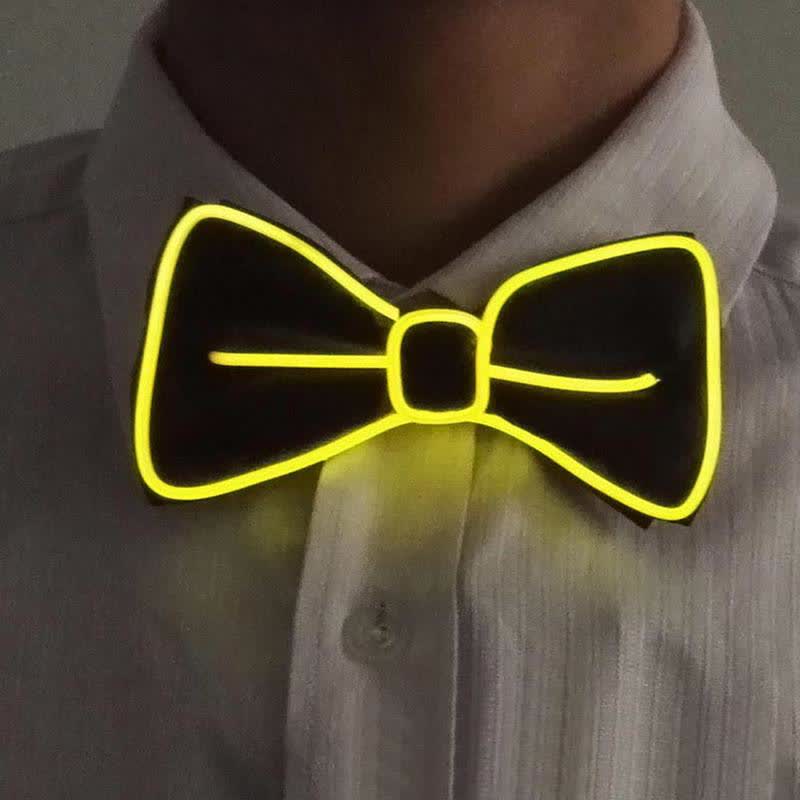 Men's LED Luminous Glowing Bow Tie - Yellow - image 8