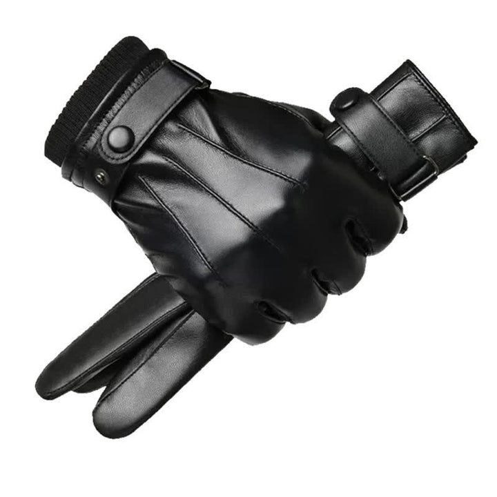 Men's Touch Screen Waterproof PU Leather Gloves - Style #2 - image 11