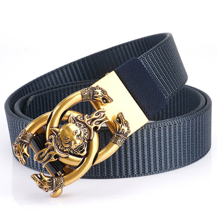 Men's Fierce Wolves In Flame Nylon Belt - Blue / Gold - 48" - image 0