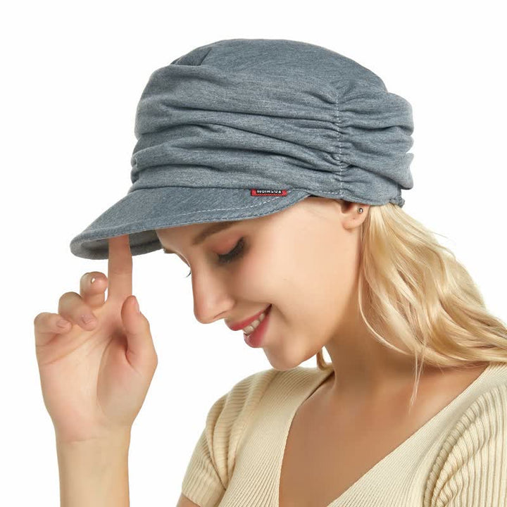 Women's Soft-Brimmed Hat Pleated Baseball Cap - Light Gray - Adjustable (Approx. 21 5/8"-23 5/8") - image 18