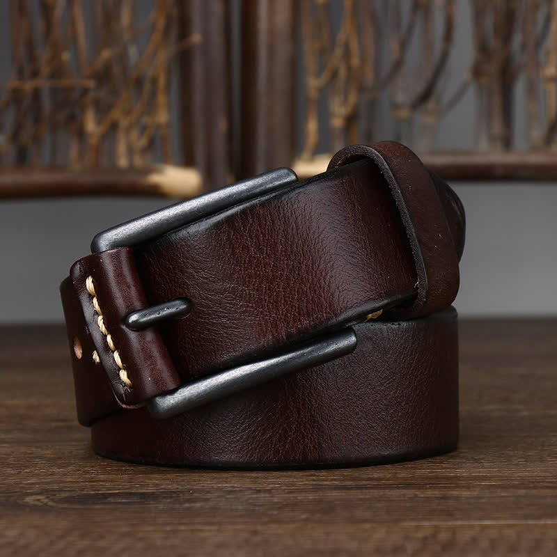 Men's Stylish Retro Glossy Cowboy Leather Belt - image 8