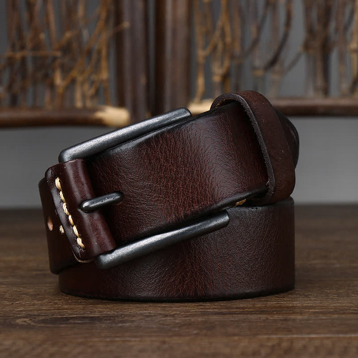 Men's Stylish Retro Glossy Cowboy Leather Belt - image 8