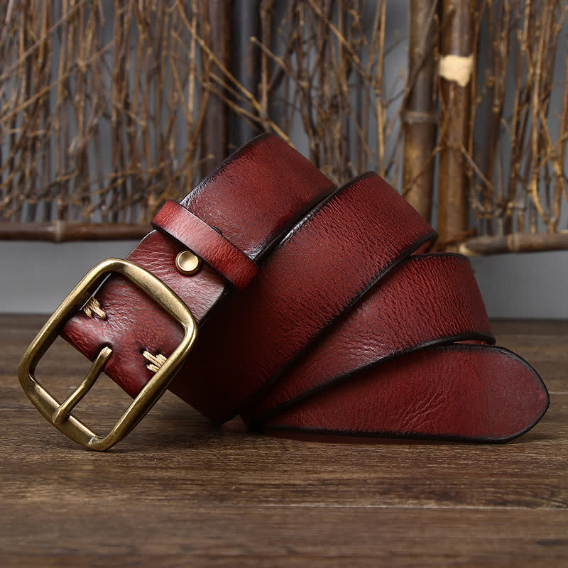 Men's Chic Distressed Cracked Leather Belt - image 12