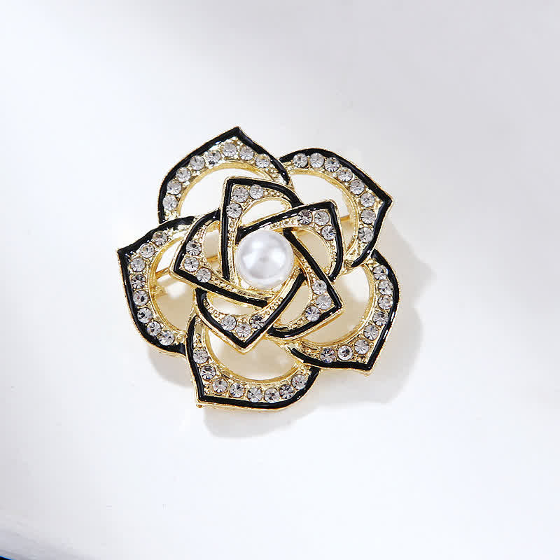 Women's Decorative Hollow Camellia Brooch - image 4