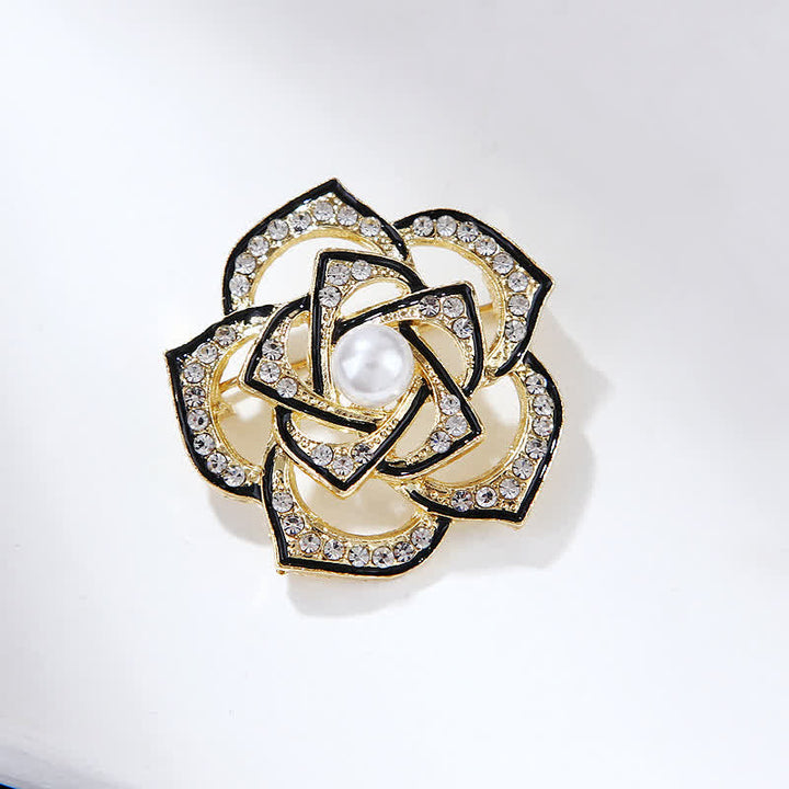 Women's Decorative Hollow Camellia Brooch - image 4