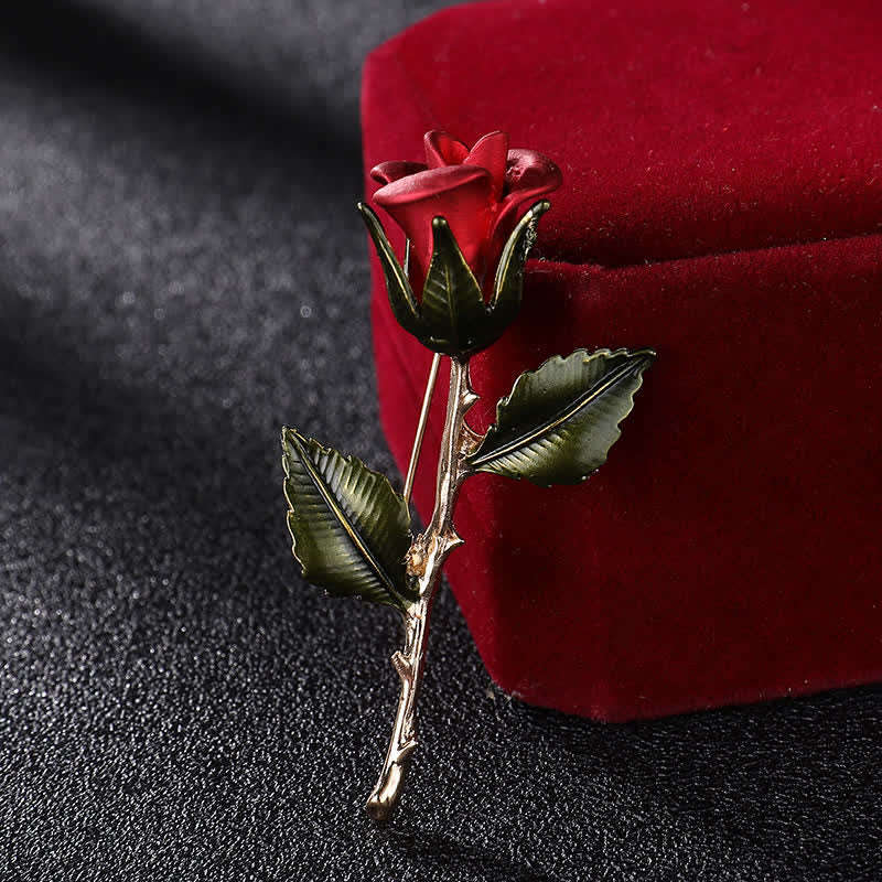 Men's Romantic Gold Rose Brooch - image 1