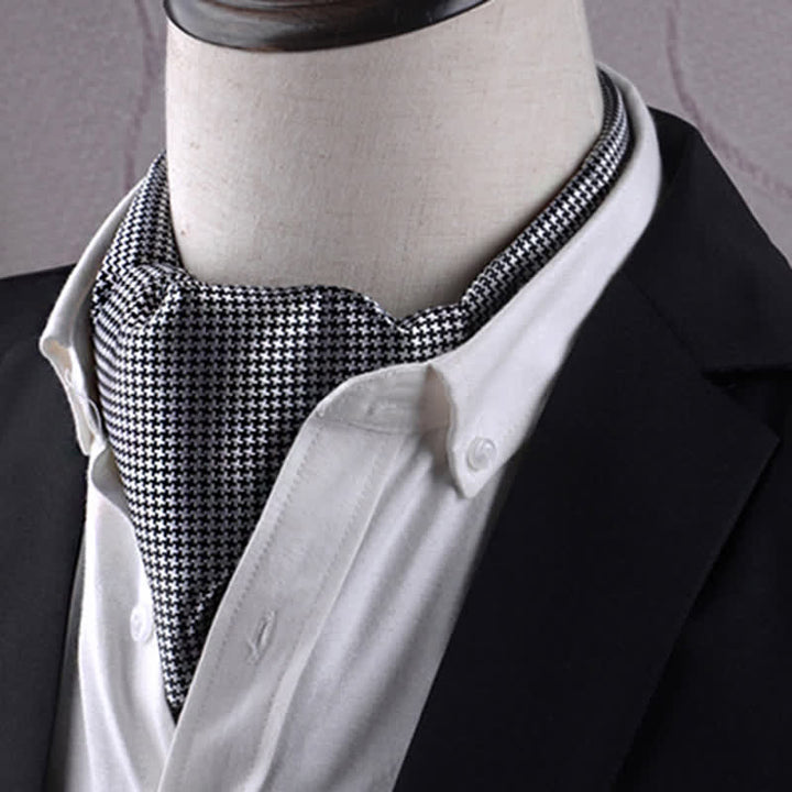 Black & White Classic Puppytooth Texture Cravat - Black & White - image 0
