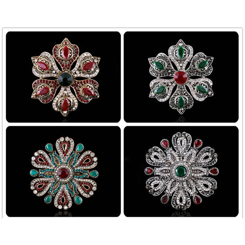 Women's Baroque Palace Crystal Brooch - image 11
