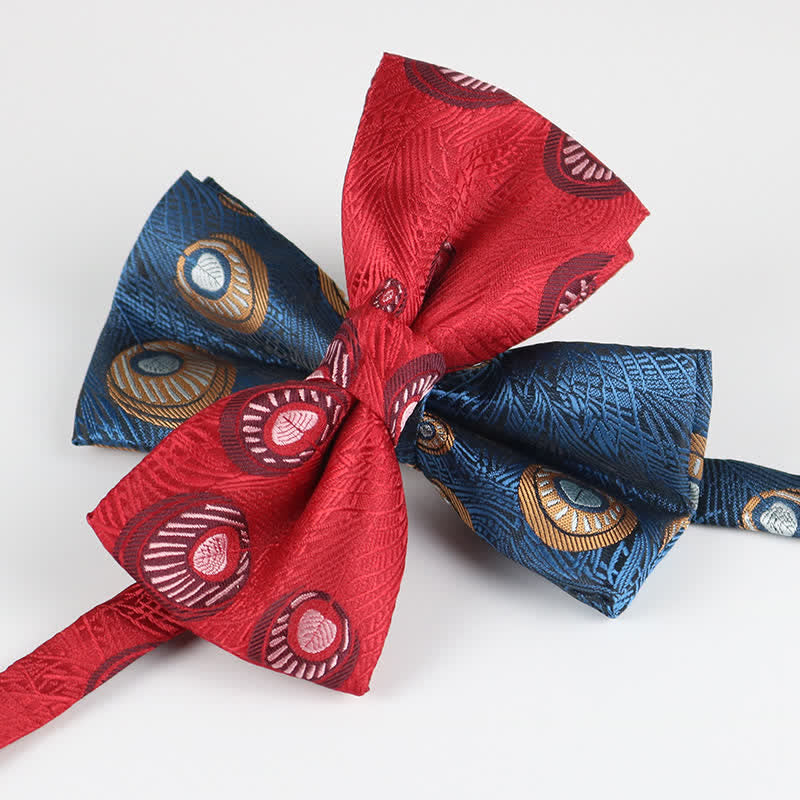 Men's Peacock Feather Pattern Bow Tie - image 1
