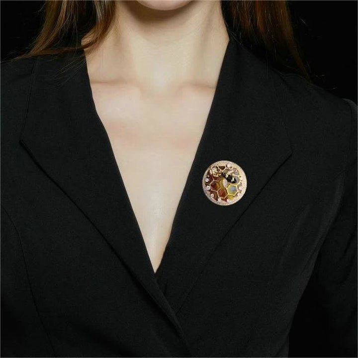 Women's Bee Hive Honeycomb Brooch - image 2