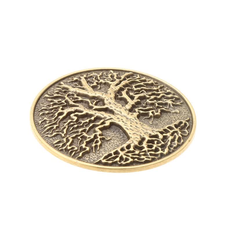 Men's DIY Tree of Life Round Buckle Leather Belt - image 3