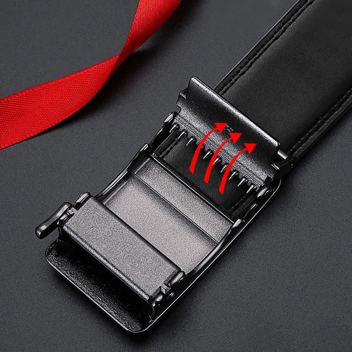 Men's Luxury Embossed Automatic Buckle Leather Belt - image 6