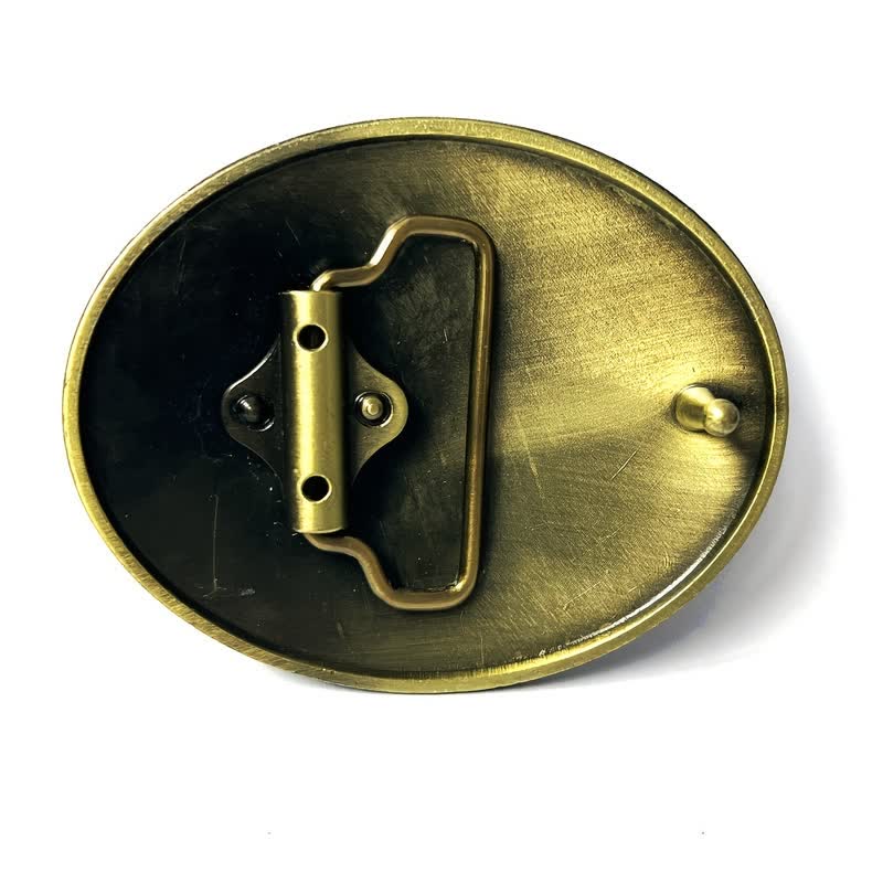 Men's DIY Cowboy American Flag Buckle Leather Belt - image 6