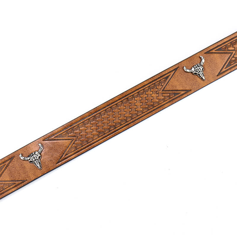Men's Engraved Mad Bull Leather Belt - image 9