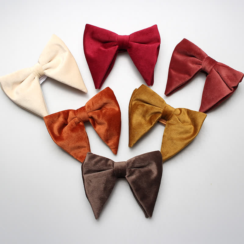 Men's Velvet Oversized Pointed Wedding Bow Tie - image 0