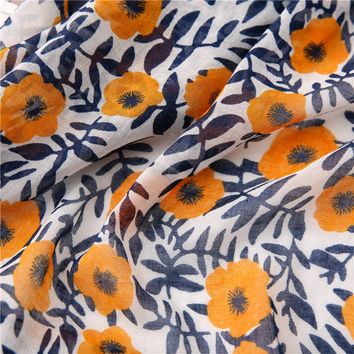 Women's Bohemian Print Floral Tassel Scarf - image 7
