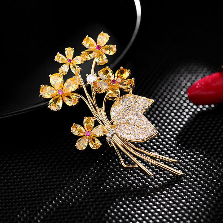 Women's Temperament Bouquet Brooch - Yellow - image 5