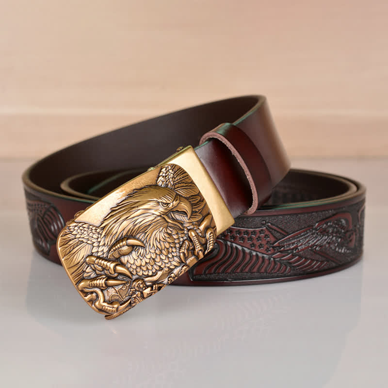 Men's Mighty Eagle Sharp Claw Automatic Buckle Leather Belt - image 20