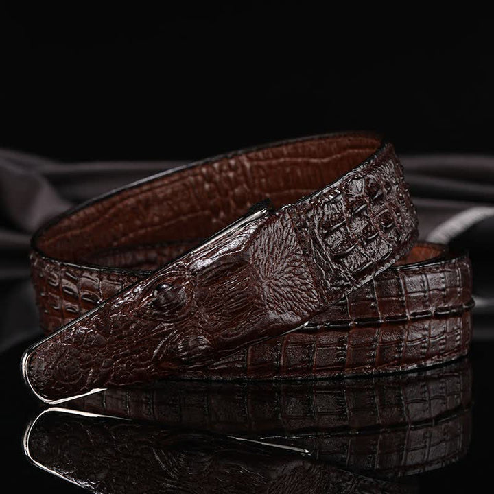 Men's Lifelike Crocodile Head Buckle Leather Belt - image 4