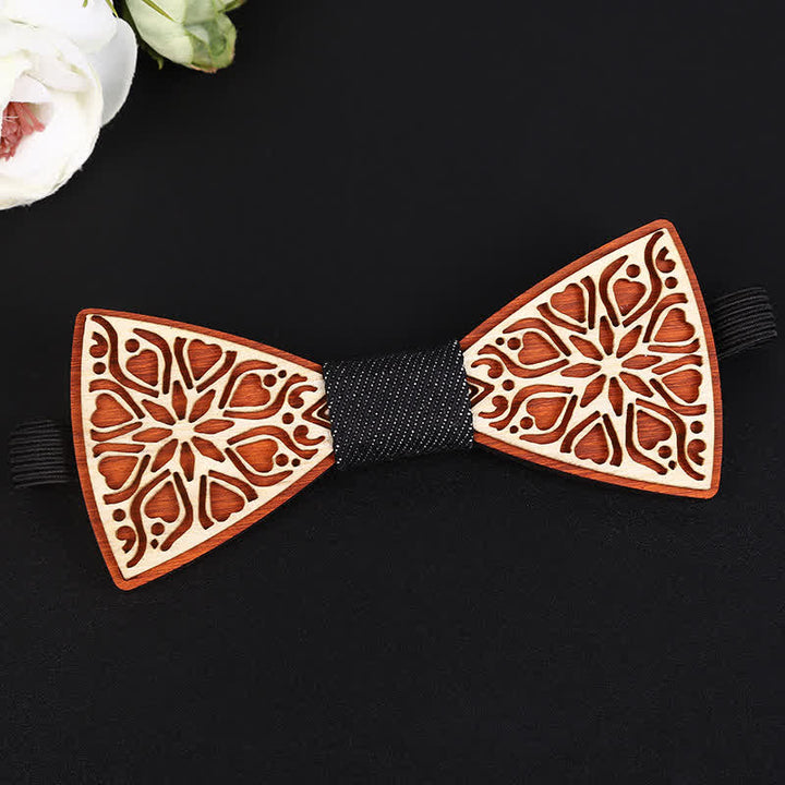 Men's Majestic Floral Wooden Bow Tie - White - image 3