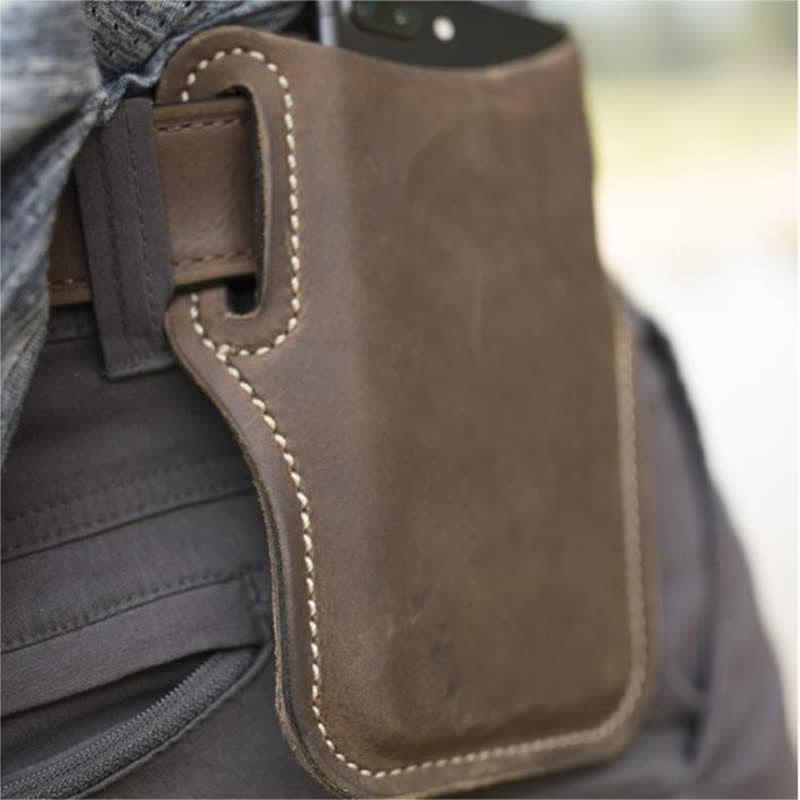 Mobile Phone Holster Leather Loop Case Belt Bag - image 0