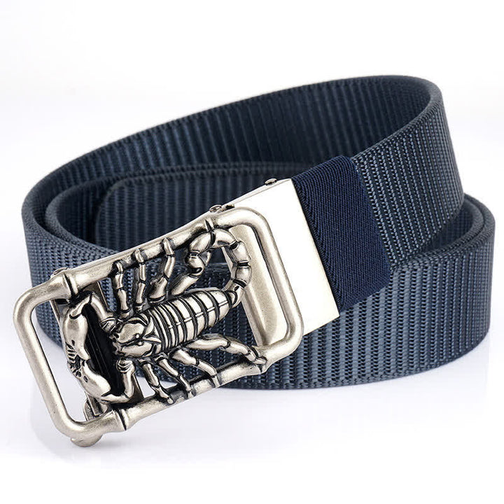 Men's King Scorpion Simple Nylon Belt - Blue / Silver - 48" - image 19