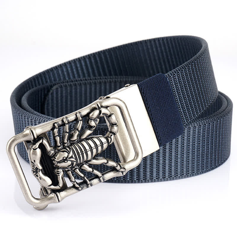 Men's King Scorpion Simple Nylon Belt - Blue / Silver - 48" - image 19