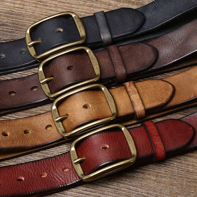 Men's Chic Distressed Cracked Leather Belt - image 1