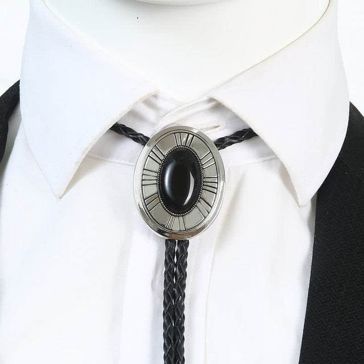 Oval Natural Agate Stone Medallion Bolo Tie - image 7