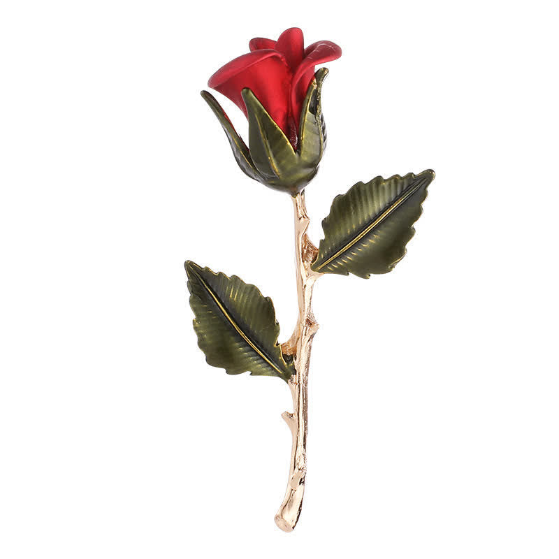Men's Romantic Gold Rose Brooch - image 3