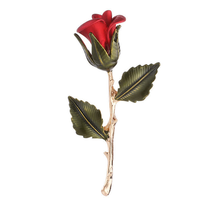 Men's Romantic Gold Rose Brooch - image 3