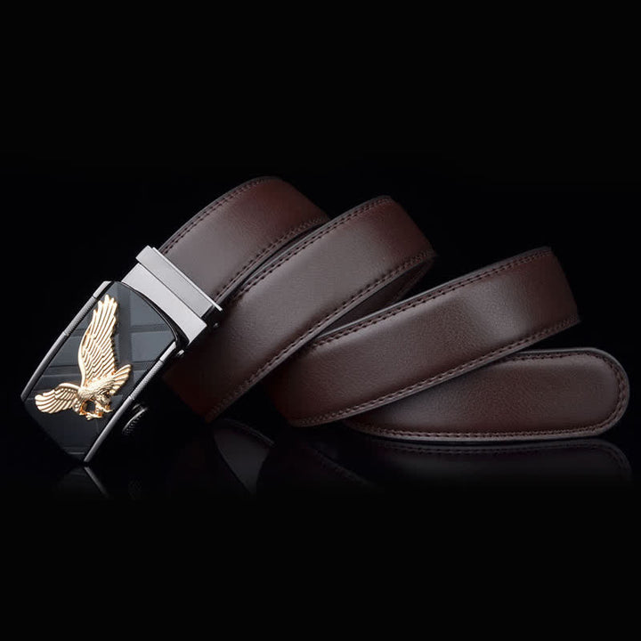 Men's Animal Eagle Automatic Buckle Leather Belt - image 13