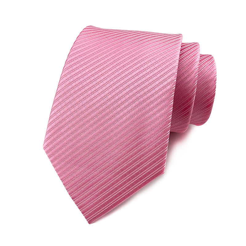 Men's Solid Color Discreet Twill Work Necktie - Pink - image 19