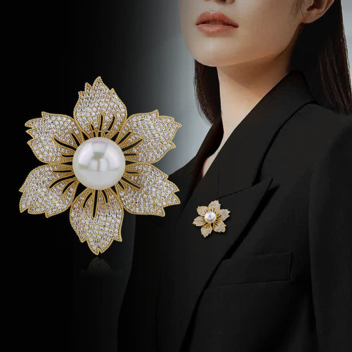 Women's Bright Pearl Luxury Bauhinia Brooch - image 6
