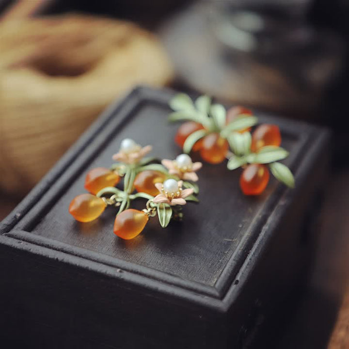 Women's Pastoral Orange Fruit Berry Brooch - image 7