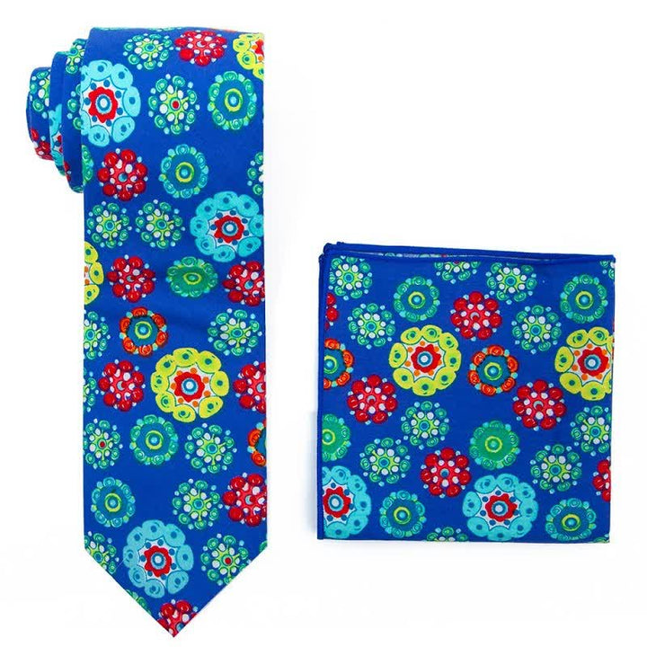 2Pcs Men's Bohemian Style Floral Necktie Set - Style #2 - image 2