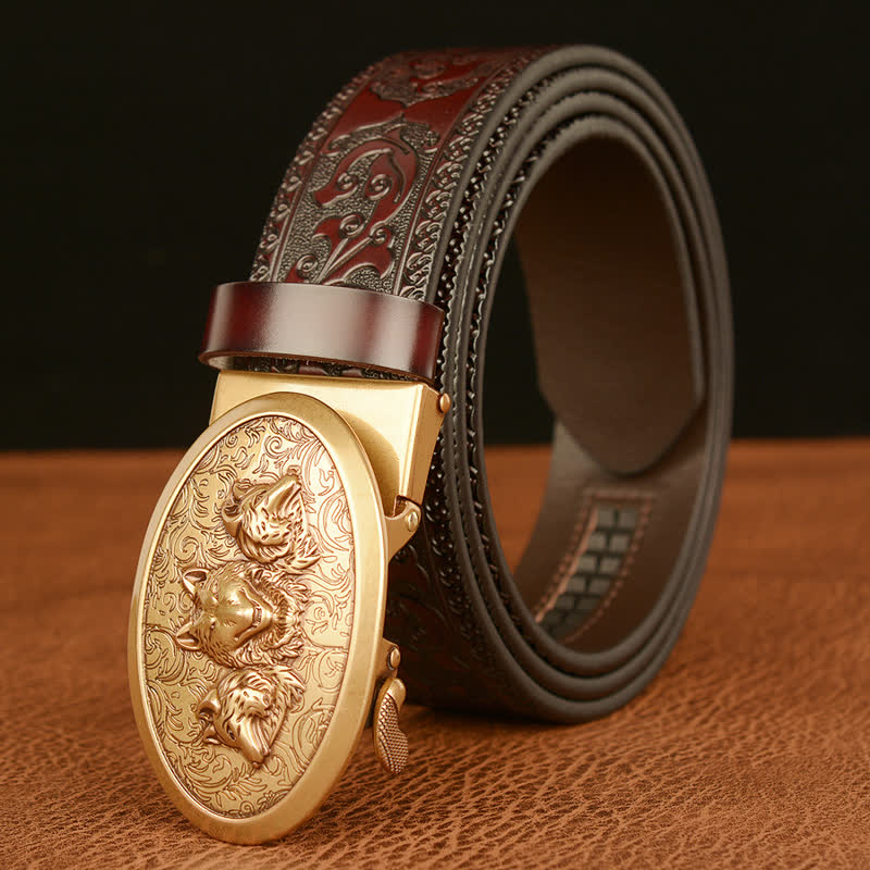 Men's Legend Of Hungry Wolves Leather Belt - image 1