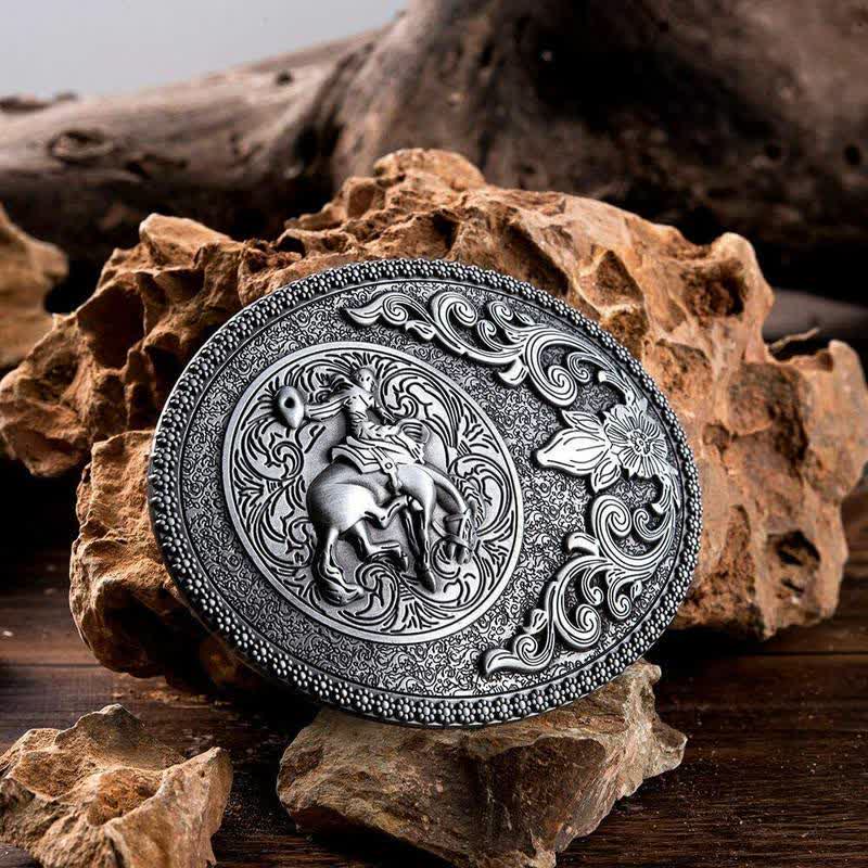 Men's DIY Off-Road Horse Riding Buckle Leather Belt - Horse Riding - Without Belt - image 0