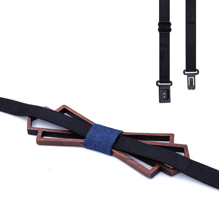2Pcs Men's Novelty Hollow Wooden Bow Tie Set - image 5