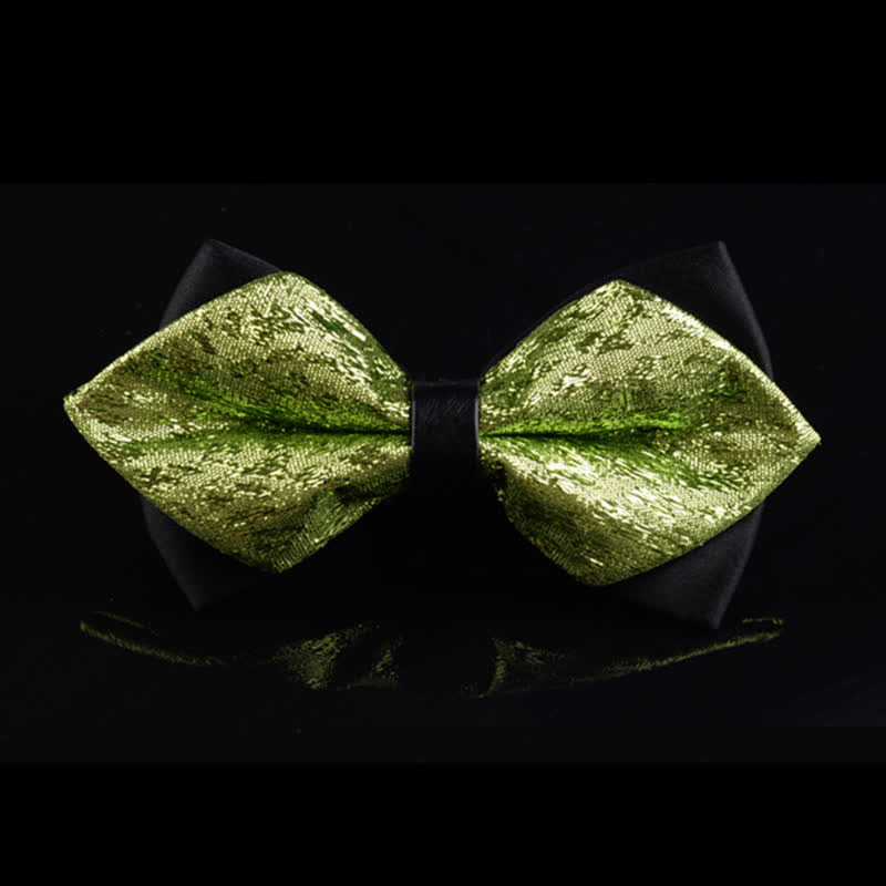 Men's Glitter Pointy Tuxedo Bow Tie - Green - image 2