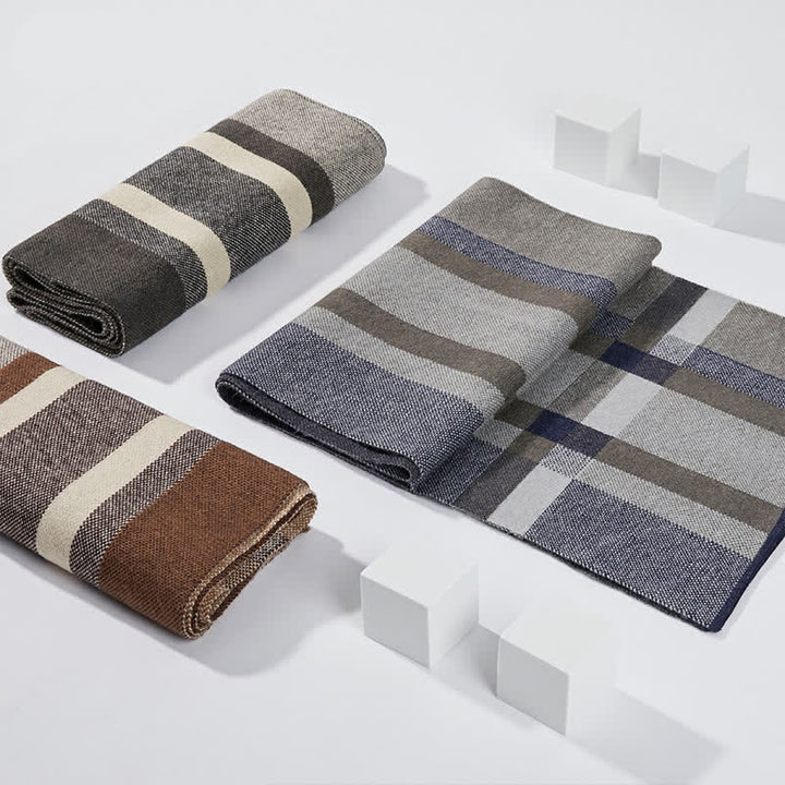 Men's Winter Classical Warm Plaid Stripe Scarf - image 4