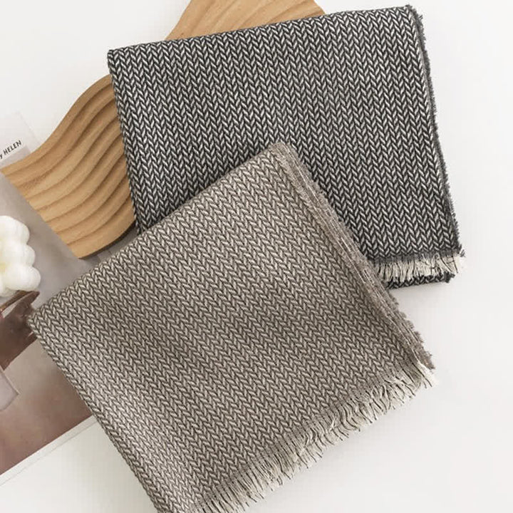 Women's Chunky Simple Herringbone Tassel Scarf - image 6