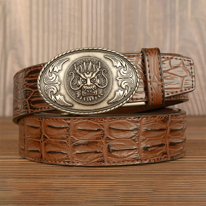 Men's Dragon Head Crocodile Pattern Leather Belt - image 18