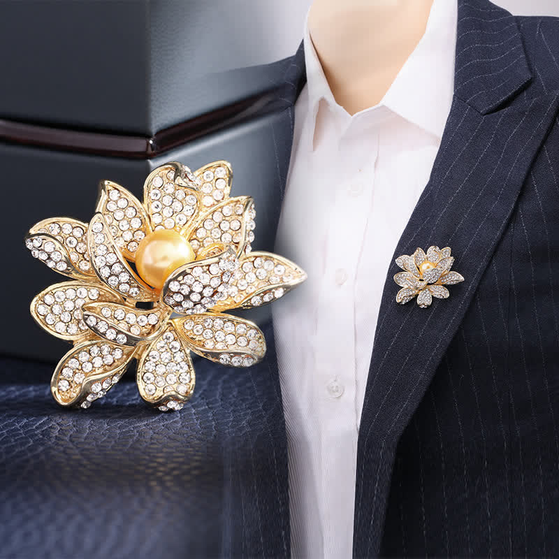 Women's Temperament Bead Lotus Brooch - image 1