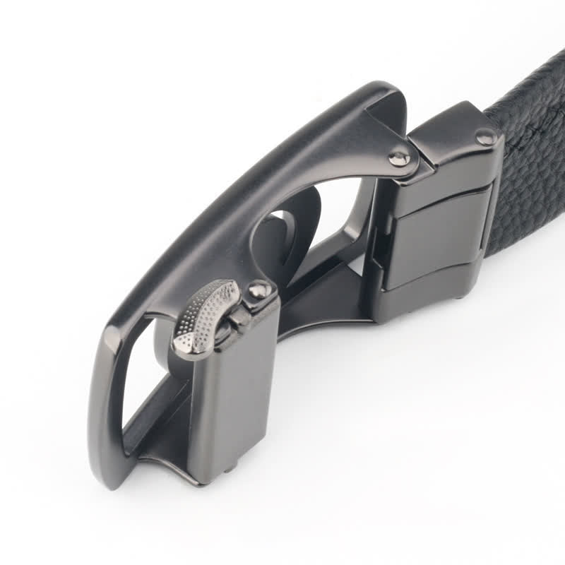Men's DIY Tiger Head Automatic Buckle Leather Belt - image 3