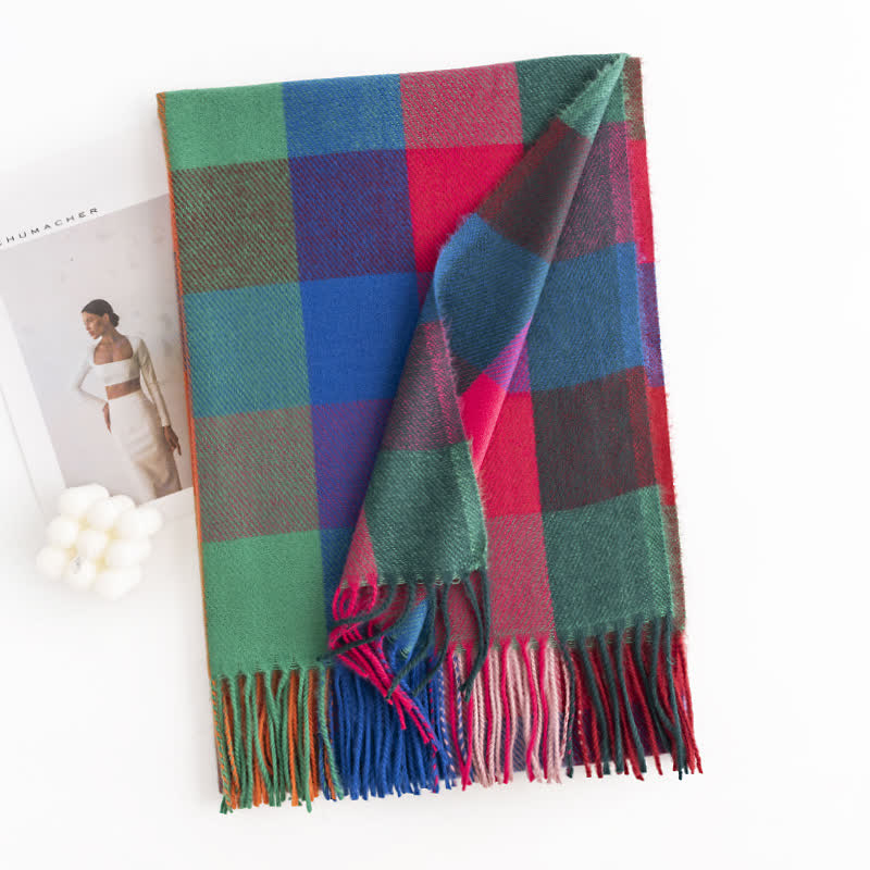 Women's Bright Vivid Colors Fringed Scarf - image 16